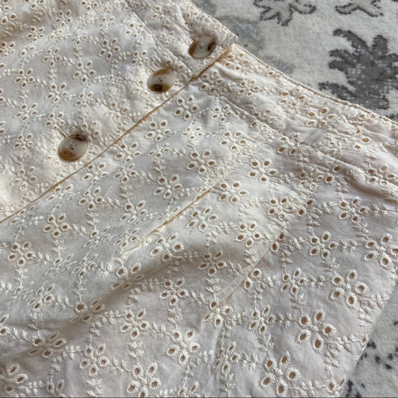 Madewell Eyelet Patio Button-Front Midi Skirt - Picture 6 of 8